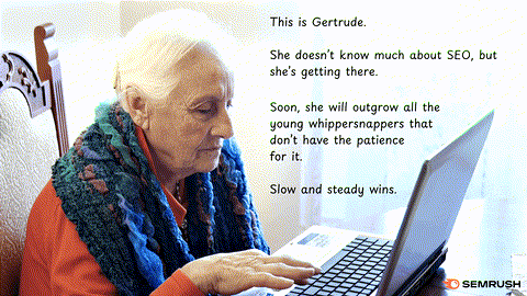 Gertrude — Semrush animated ad