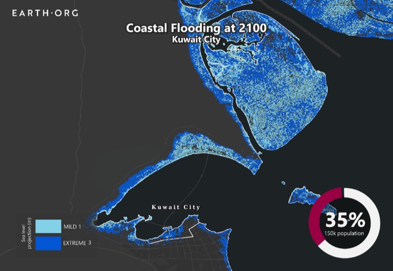 Sea level rise -- Kuwait City 2100